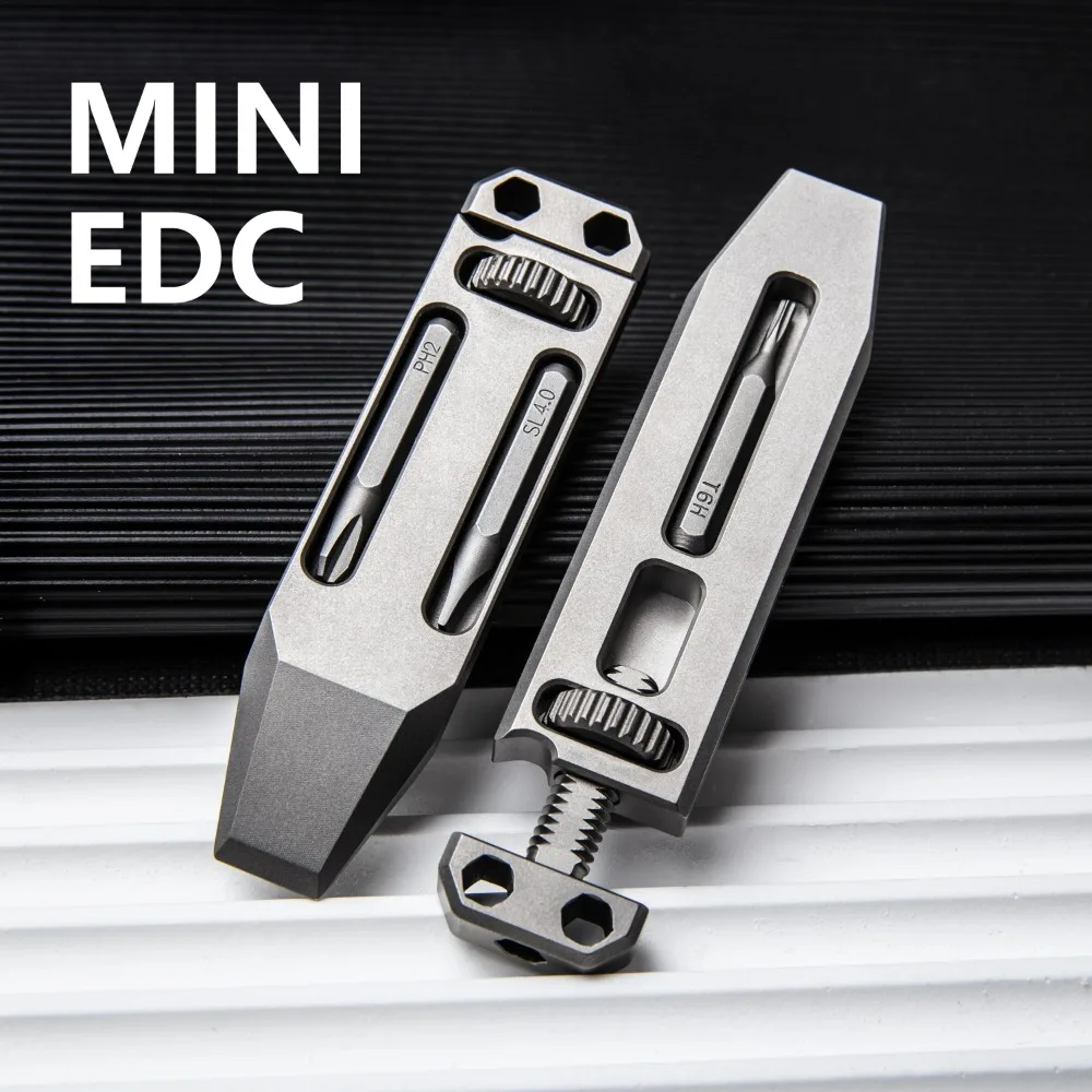 

Titanium Alloy Mini EDC Wrench Multifunctional Pry Bar Bottle Opener Portable Keychain Pocket Tool Accessory Screwdriver