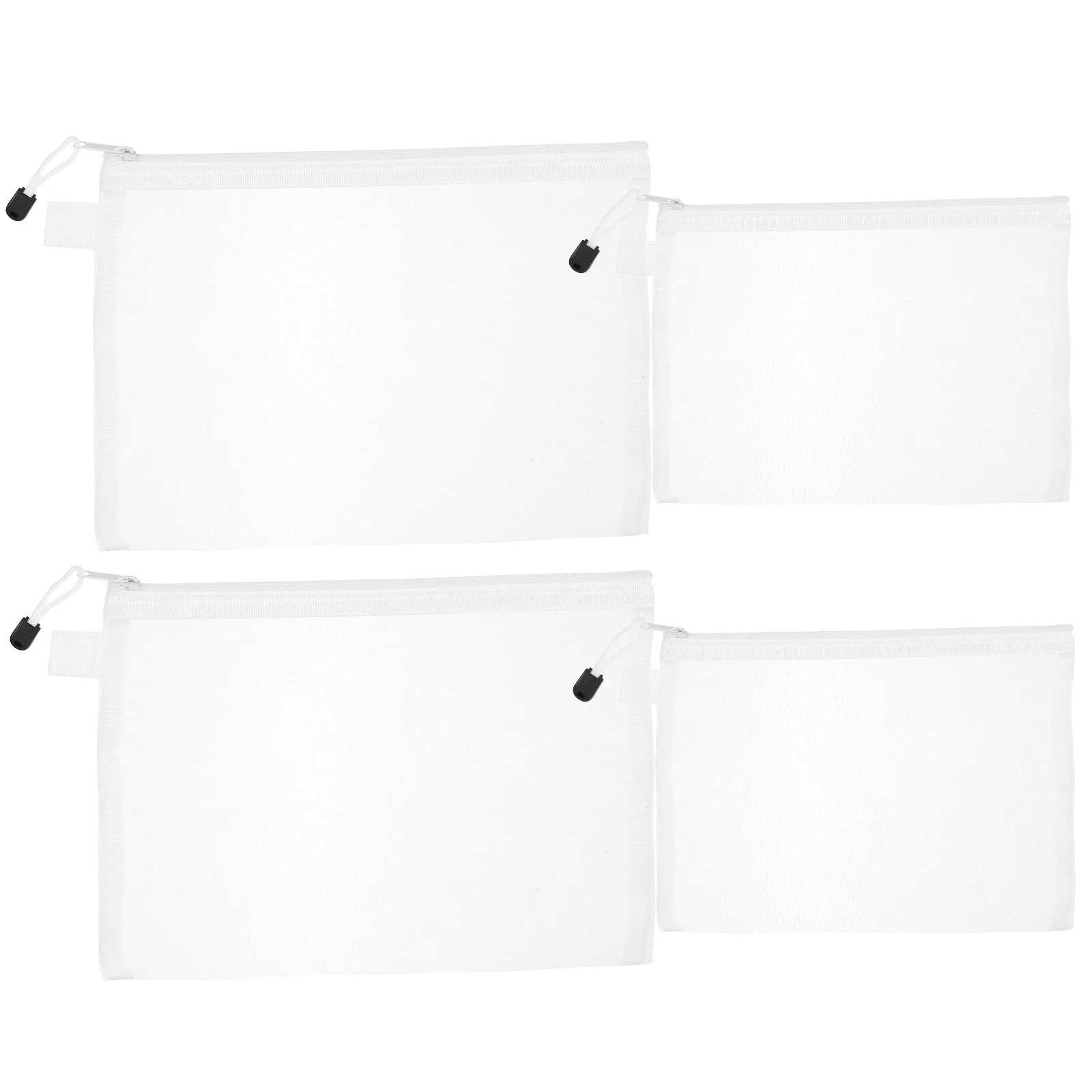 

4pcs Mesh Zipper Pouch Bags For Storage Document Organizer Pen File Holder Clear Nylon Pouch Office School Supplies