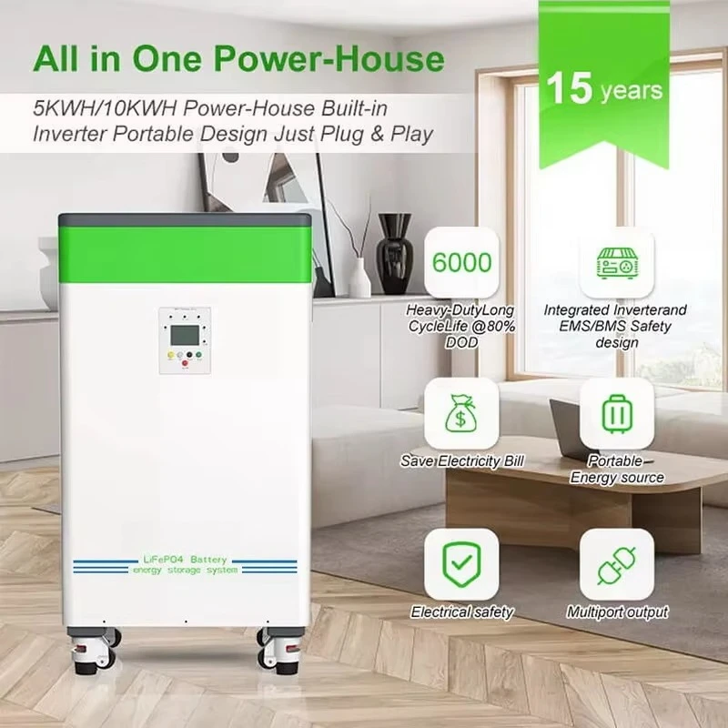 All-In-One XJ01/XJ02 Floor Stand 5kwh/10kwh Lifepo4 Battery Solar Energy Storage System 3kw/5Kw Ac Inverter MPPT Home RV Port