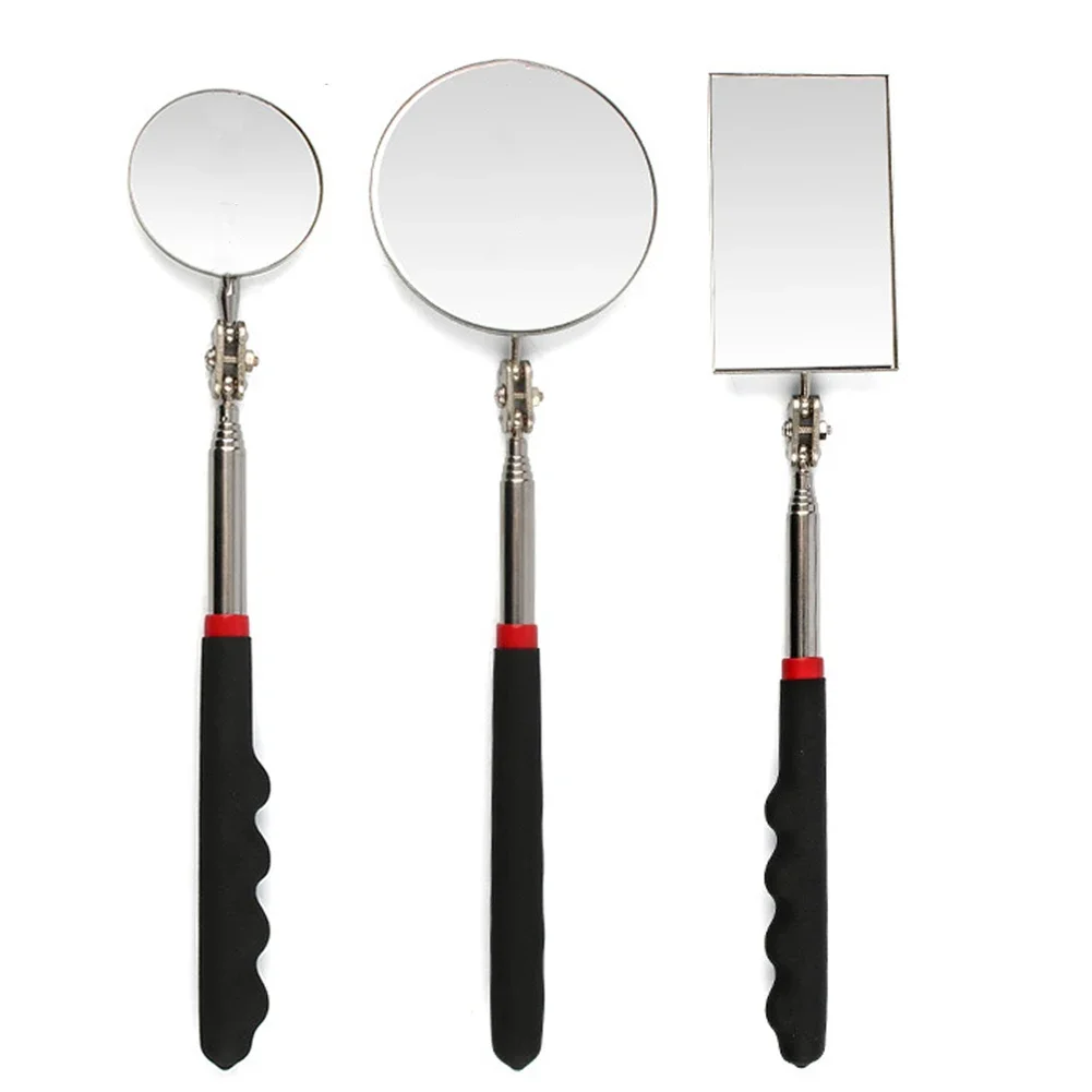 Portable Telescoping Flexible Head Inspection Mirror With LED Light Adjustable 360 Degree Swivel Viewing Auto Hand Tools