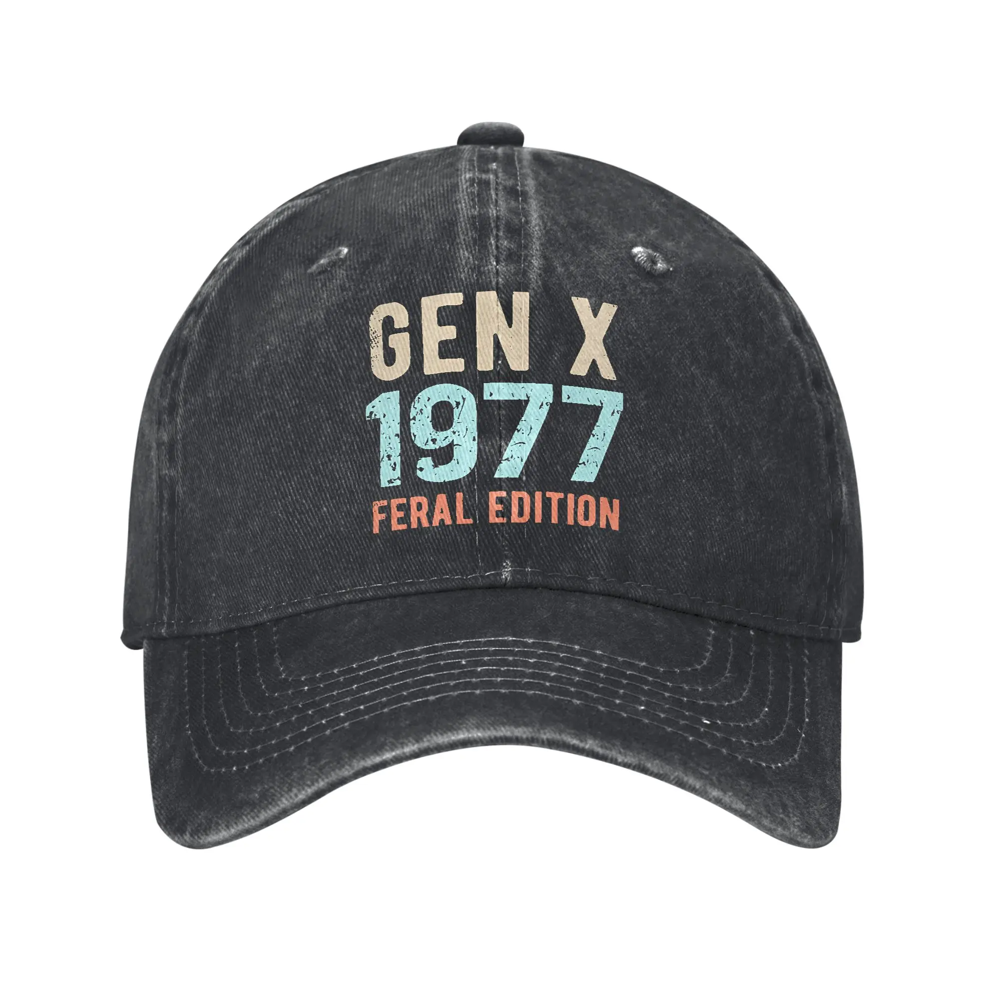 Generation X 1977 Baseball Caps Distressed Washed Gen X Born in 1977  Headwear Unisex Outdoor All Seasons  Unstructured Soft Cap