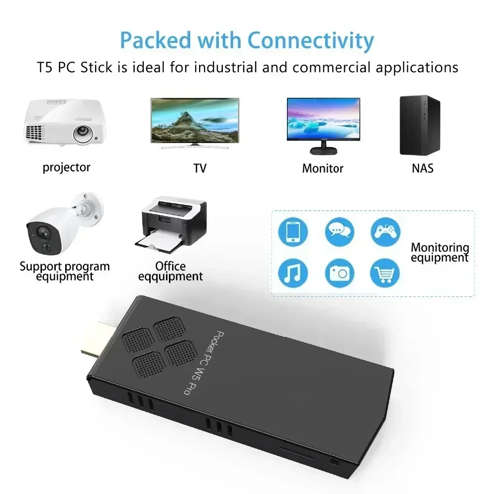 SZBOX W5 PRO Mini PC TV Stick Windows 10 Intel Atom Z8350 4GB/8GB RAM 64GB/128GB ROM 2.4G/5G WiFi Micro PC Computer Stick #3