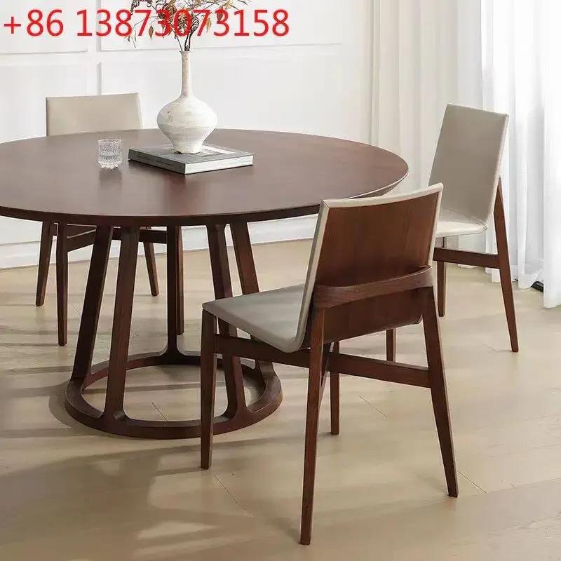 

Nordic simple solid wood apartment household ash wood round dining table