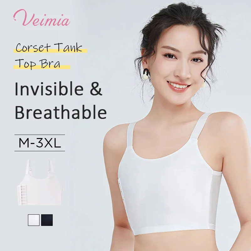 

Veimia Women's Invisible bra Thin Breathable Corset Tank Top Small Breasts Look Bigger Lingerie Comfortable Traceless Wrap Bra