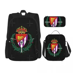 Real Valladolid Escudo School Bag 3 Pieces SetTrendy Durable School Nice gift Multi-Style