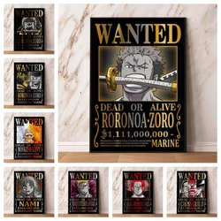 One Piece Luffy Bounty Wanted Zoro Doflamingo Marco Modern Living Room Decoration Paintings Birthday Gifts Hd Print Art Prints