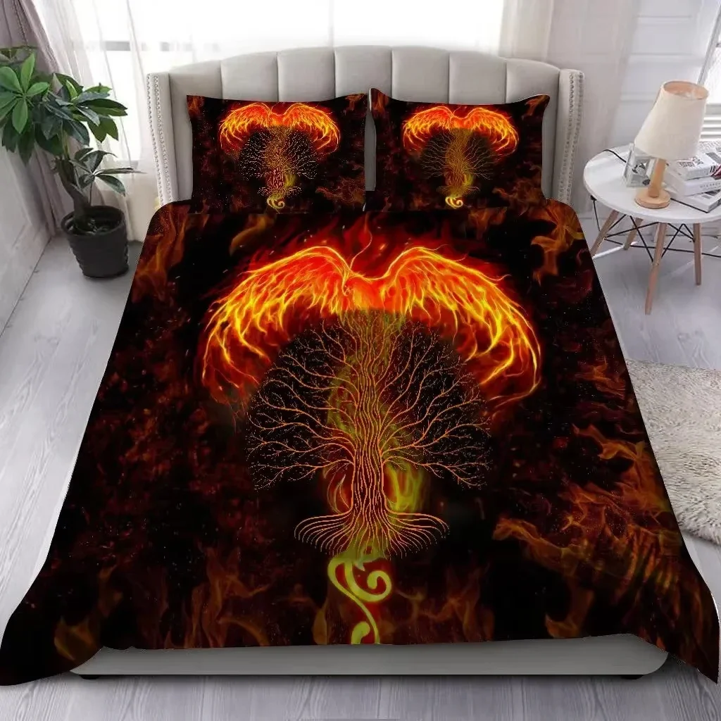 Dragon And Phoenix Duvet Cover Set Queen King Size Fantasy World Monster Bedding Sets Mens Boys And Teenagers Comforter Covers - Image 5