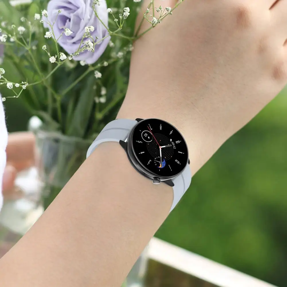 Resistente à sujeira elegante pulseira relógio inteligente, Silicone Wristwatch Strap, À prova d'água