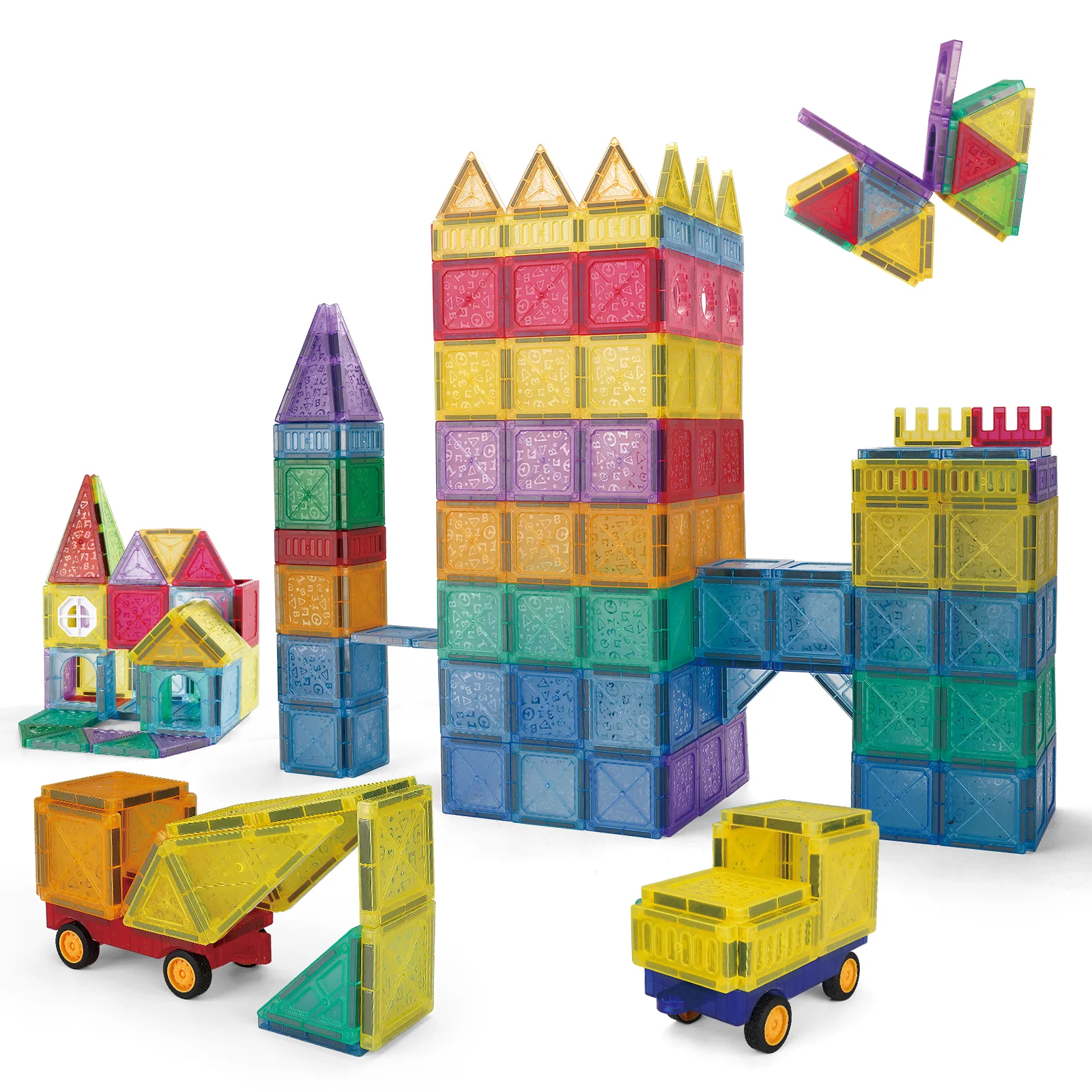 

Magnetic Tiles Magnetic Building Blocks Construction Set Children Montessori STEM Educational Sensory Toys For Boy Girl Kid Gift