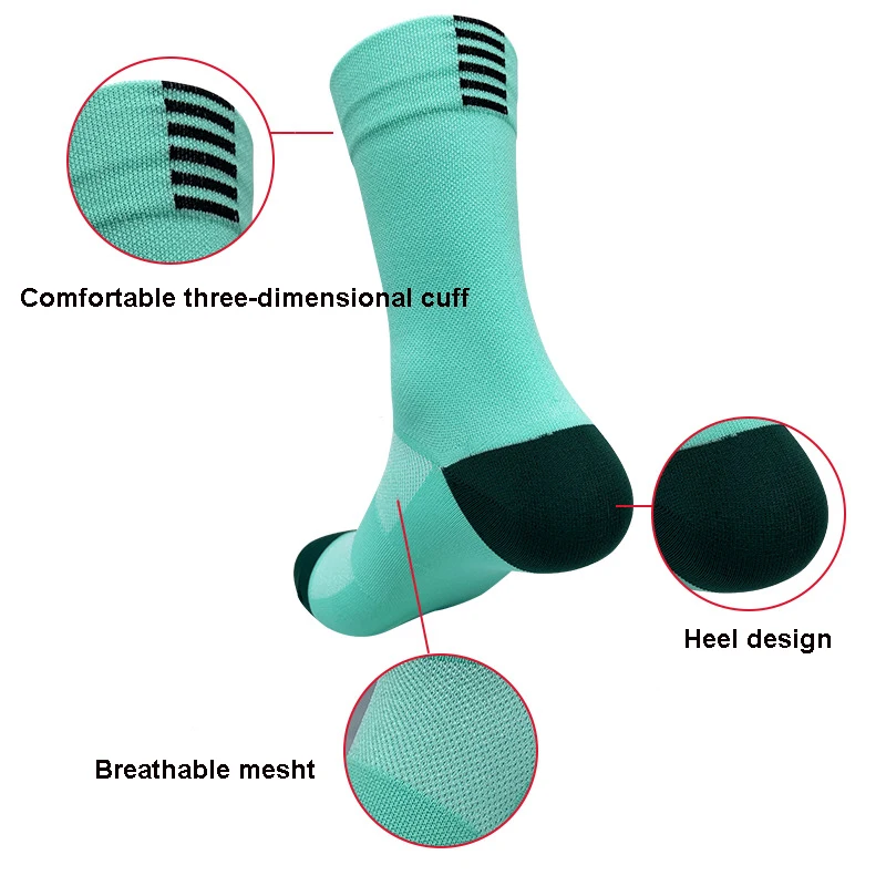5 Pairs Professional Cycling Socks Men's Outdoor Sports Quick-Drying Bicycle Socks Sweat Absorbing Breathable Running Socks