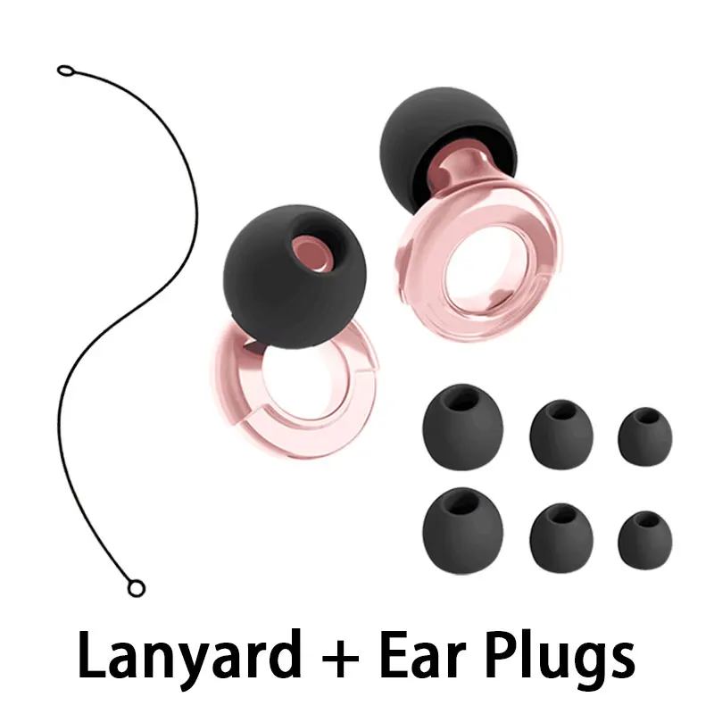 1 Pair Soft Silicone Earplugs, Comfortable Fit, for Sleep, Swimming, Creating a Silent Environment With Silicone Lanyard