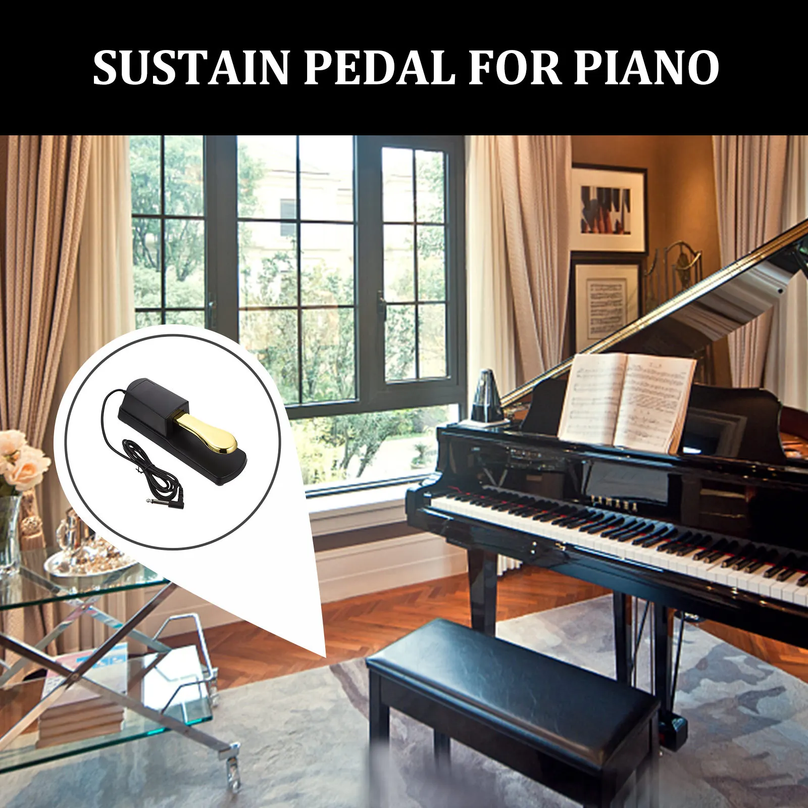 

Foot Practical Sustain Pedal Pedal Nonslip Sustain Piano Accessory Damper For Piano Midi Portable Accessory