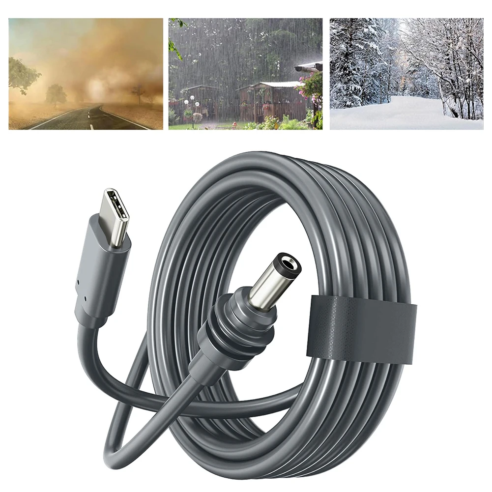 2/5/10M Cable For Starlink Mini Cable DC Male Power Type-C Input Replacement Cable Waterproof Material Outdoor Accessories Parts