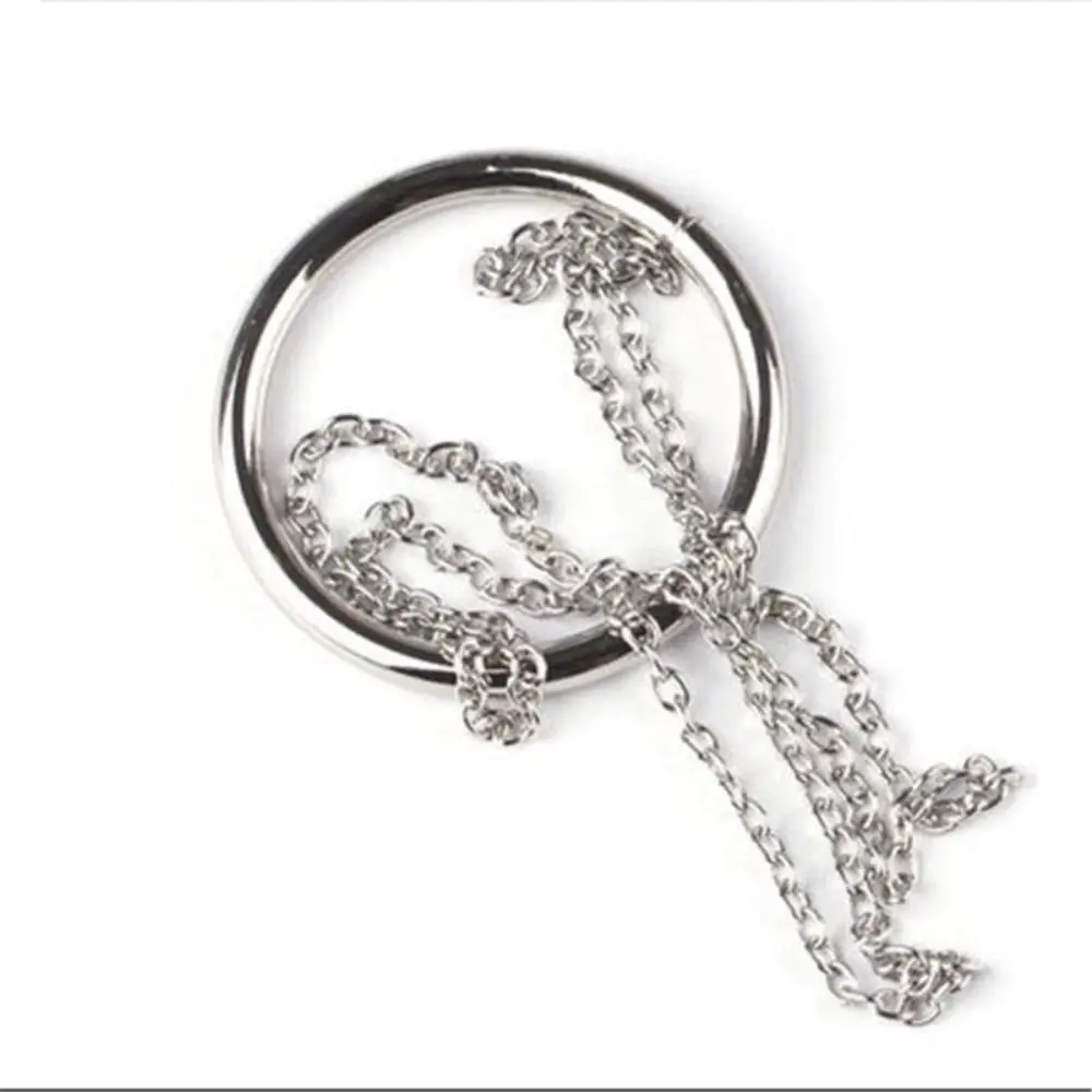 Close Up Illusion Prop Ring of Tomorrow Metal Knot Steel Magic Ring And Chain Durable Easy Metal Knot Ring On Chain