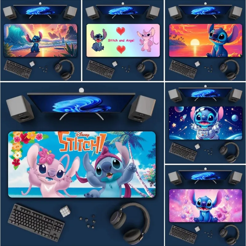 

Miniso Disney Cute Anime Couple Stitch Mousepad HD Computer Gamers Locking Edge Non-slip Mouse Pad Keyboard Desk Pad Decoration