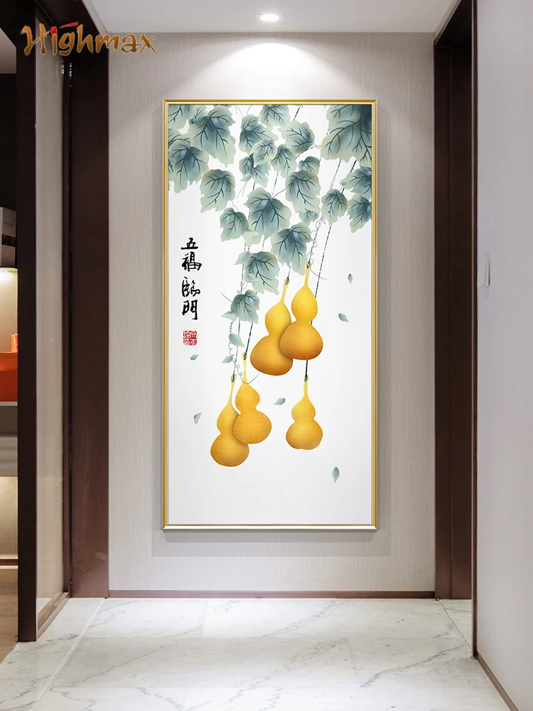 highmax Chinese Style Art Fruits Poster Wall Art Decor Canvas Oil Printing Abstract Cucurbit Vine Posters Office Living Room