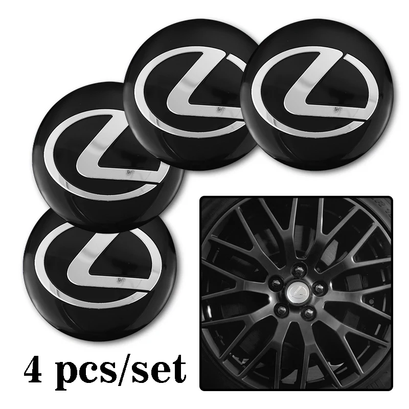 4 Uds 56mm emblema de coche tapas de cubo central de rueda accesorios de calcomanía para Lexus F SPORT enchufable híbrido ES UX GX LBX NX RX 350h 450h