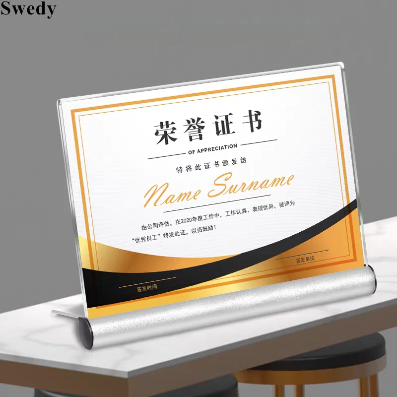 3 Pieces A4 210X297MM Aluminum Restaurant Food Menu Holder Price Photo Picture Poster Frame Acrylic Sign Holder Display Stand