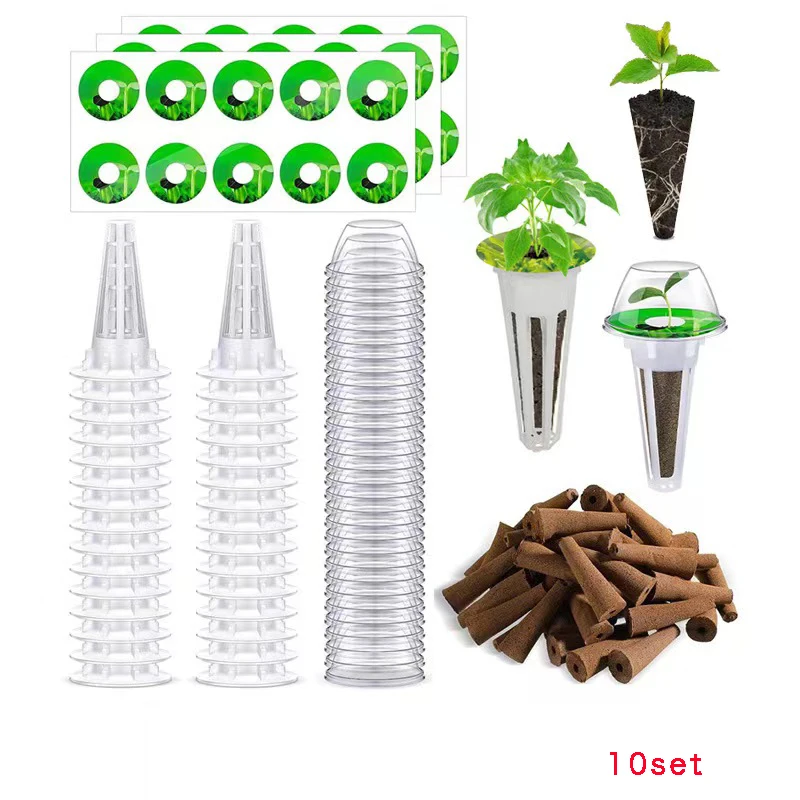 10 قطع من ملحقات الحديقة المائية، للحديقة المائية الداخلية تتضمن سلال نمو النباتات وإسفنجات نمو النباتات