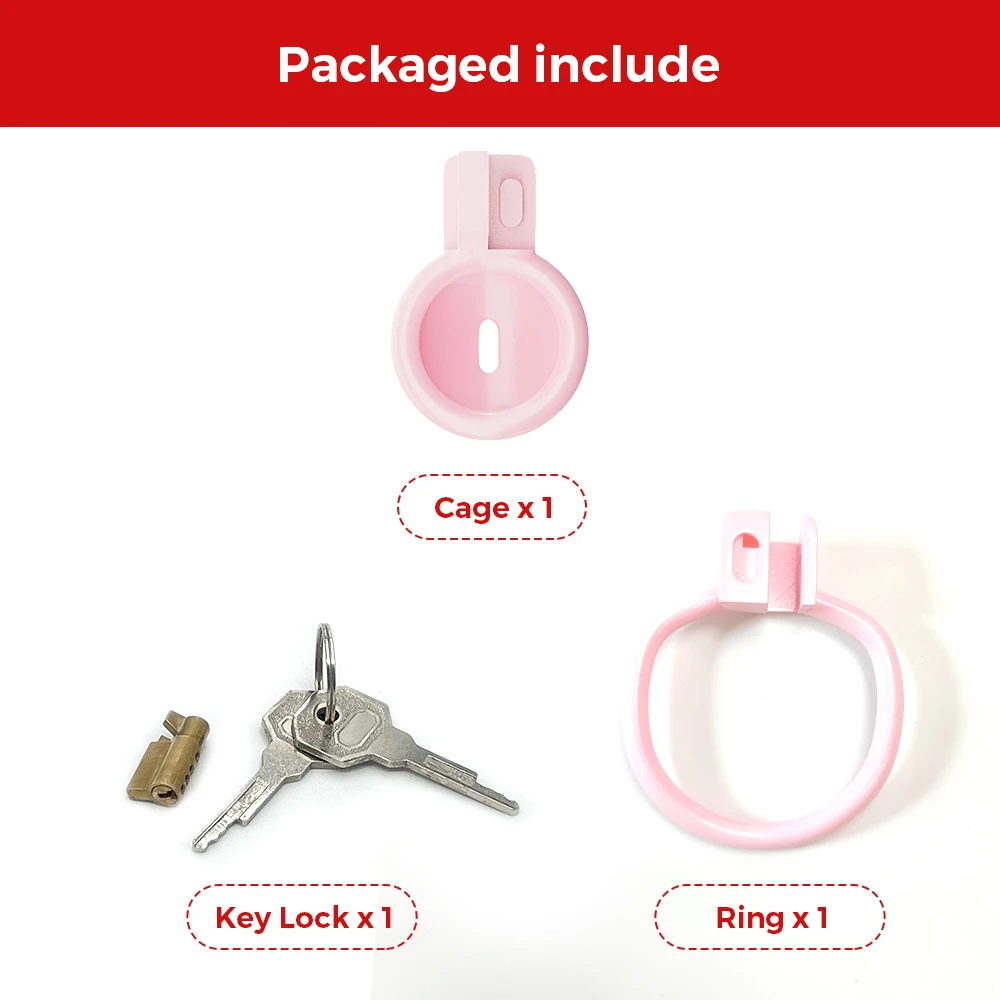 BBC ONLY Queen Pink Chastity Cage BDSM Ladyboy Sissy Male Sex​ Toys for Men Bondage Penis Lock Chastity Devices