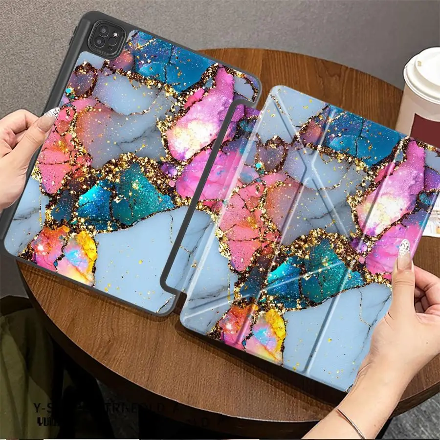 Colored Marble Tablet Case For iPad Pro 2025 Mini 6 7 Pro 11th 10th 9th 8th 7th 12.9inch Air 4 5 M3 M2 1 2 M4 11inch Holder