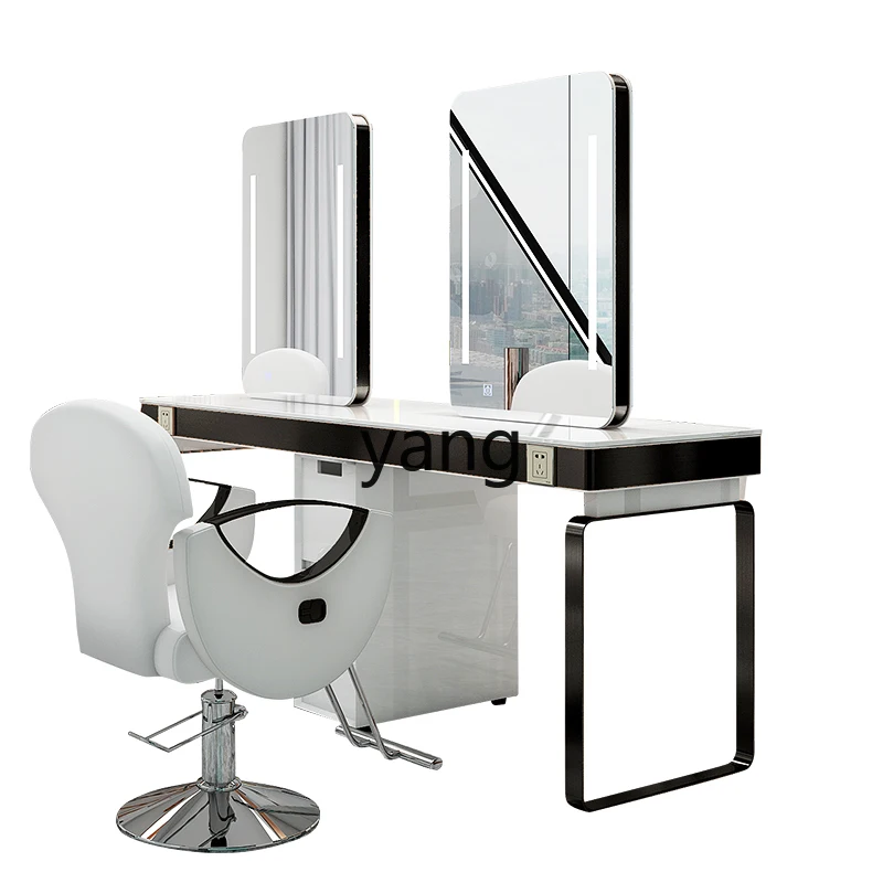 CX hair salon special double-sided hair cutting mirror perm and dyeing table mirror table cabinet integrated