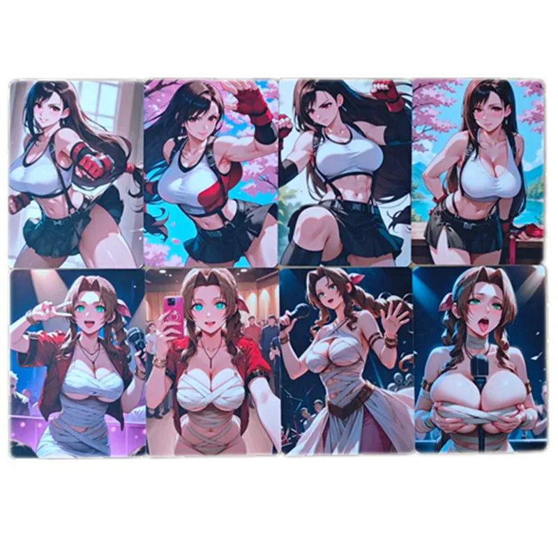 

8 шт./компл., персонаж игры для ПК, сексуальная карта Final Fantasy Aerith Gainsborough для взрослых 18+, телесный фото, игра в стиле комиксов, подарочная коллекционная карта игрушек