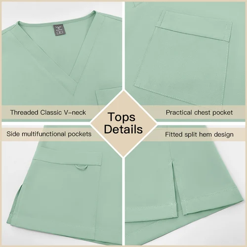 Imagen 2 del producto Uniforme médico Niaahinn, conjunto exfoliante para médico de Hospital, venta al por mayor, uniforme exfoliante de enfermería para farmacia, ropa de trabajo para clínica de atención médica para mujeres