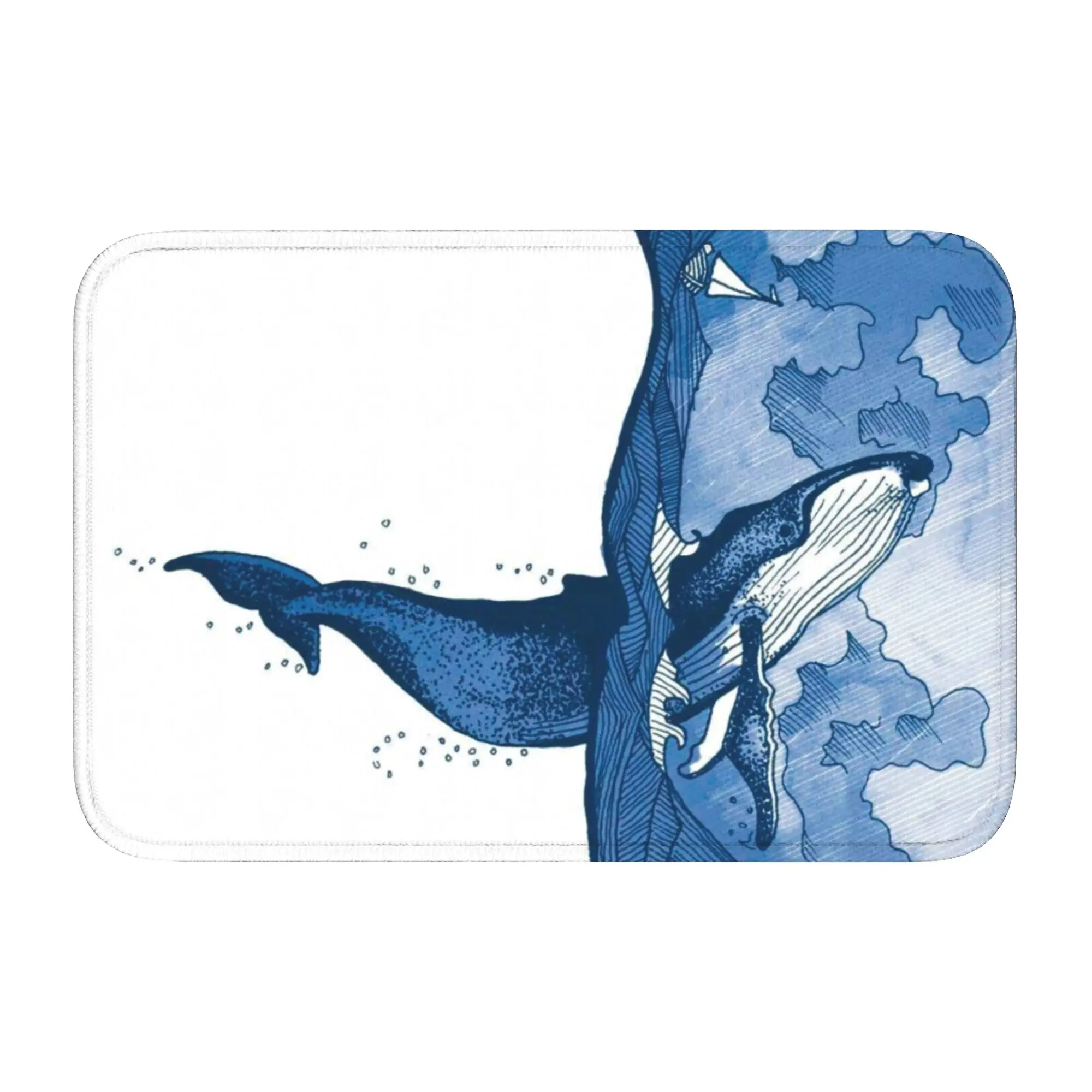 3D Illusion Fish Shark Floor Door Kitchen Bathroom Mat Anti-Slip Indoor Doormat Garden Living Room Entrance Rug Carpet Footpad