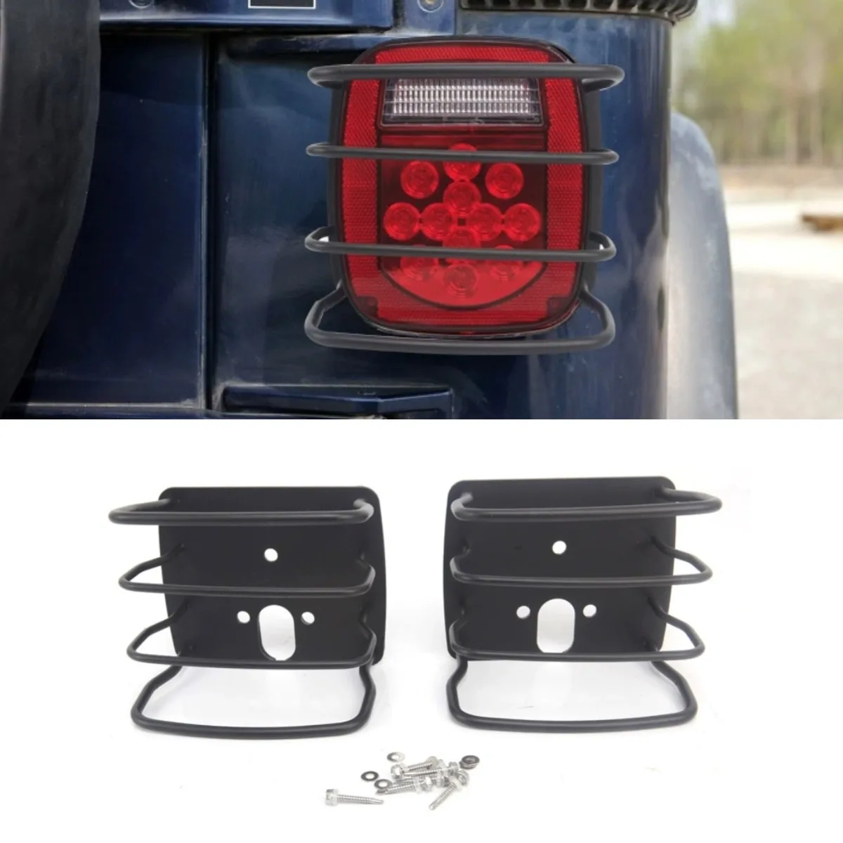 

Защитный чехол для задних фонарей, металлический чехол для задних фонарей для TJ YJ CJ Wrangler 1997-2007, комплект кузова, автомобильные аксессуары