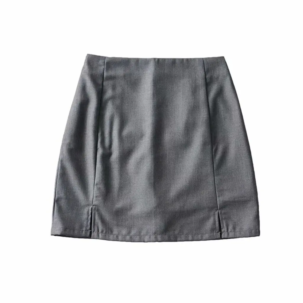 

YPFF Women's High Waist Side Split Solid Color Hip Skirt European American Style Summer Fashion Material Skirt