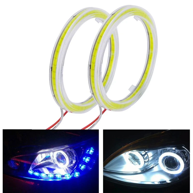 

2pcs Car Headlight Angle Lights LED COB White Light 12V Headlight 60MM 70MM 80MM 90MM 100MM 110MM 120MM Car Light