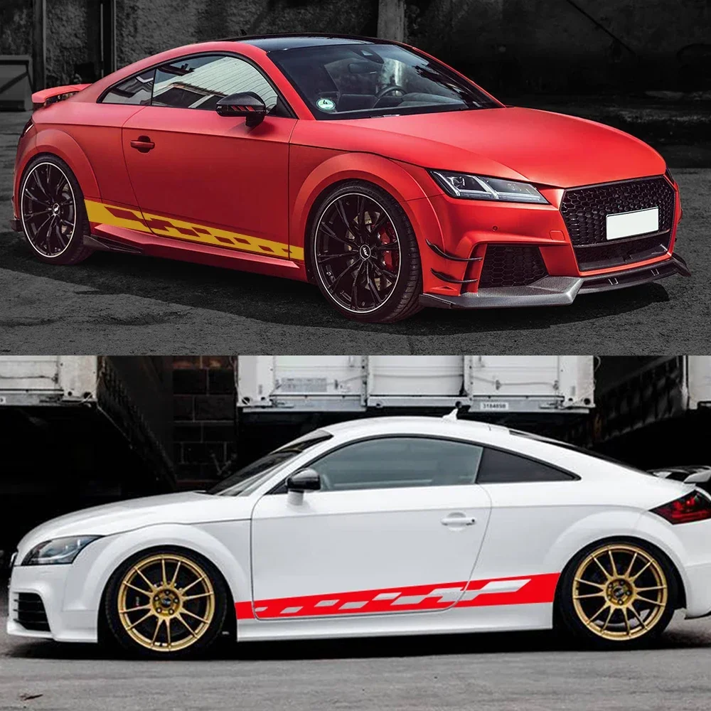 Long Stripes Car Door Side Sticker Auto Decoration Vinyl Decals Accessories For Audi TT 8N MK1 MK2 8J Coupe MK3 8S Roadster TFSI view 3