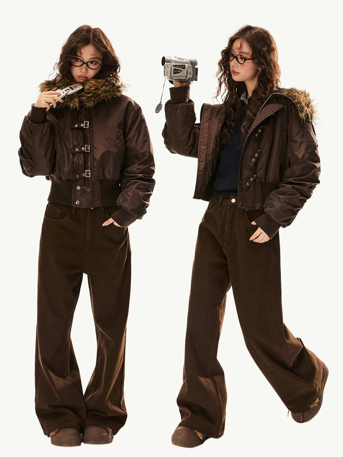 EZEK American Retro Pilot Cotton Jaet Cappotto sciolto da donna ort Cappotto invernale caldo con cerniera con cappuccio Streetwear Thiened Long Sve