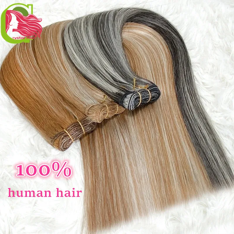 Extensiones de cabello humano 100%, mechones de pelo sin procesar, liso, venta al por mayor