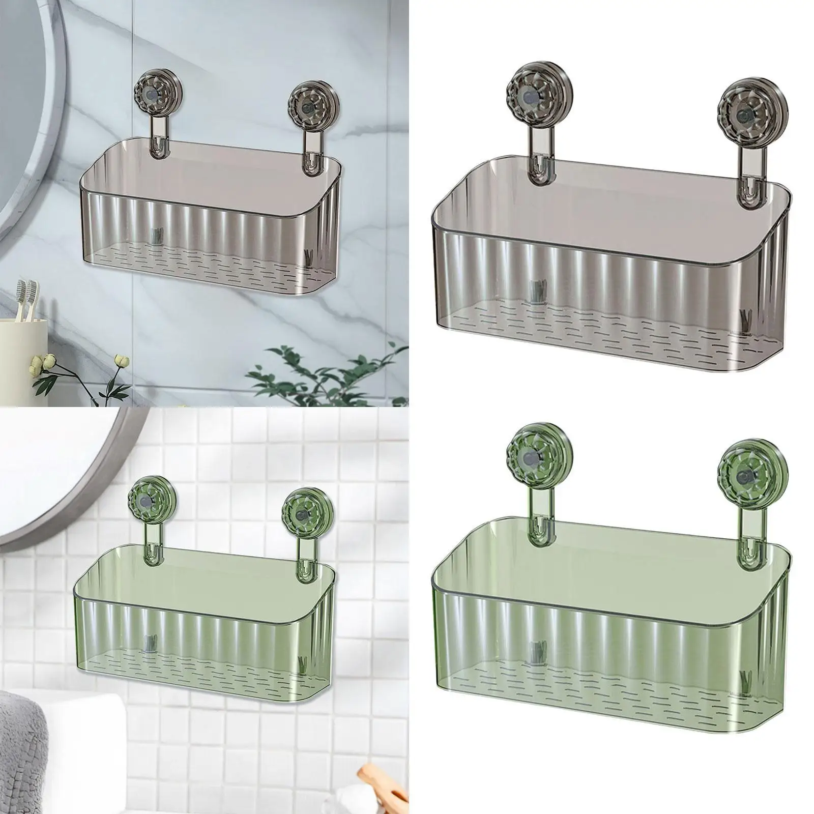 壁に取り付けられたシャワーバスケット,吸盤,トイレ