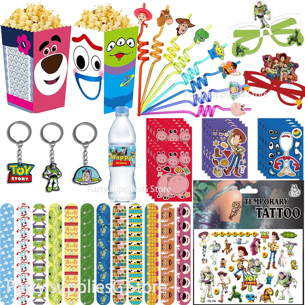 Disney Toy Story Birthday Party Supplies Buzz Lightyear Party Gifts Bag Glasses Mask Straw Stickers for Kids Favors Goodie Bags