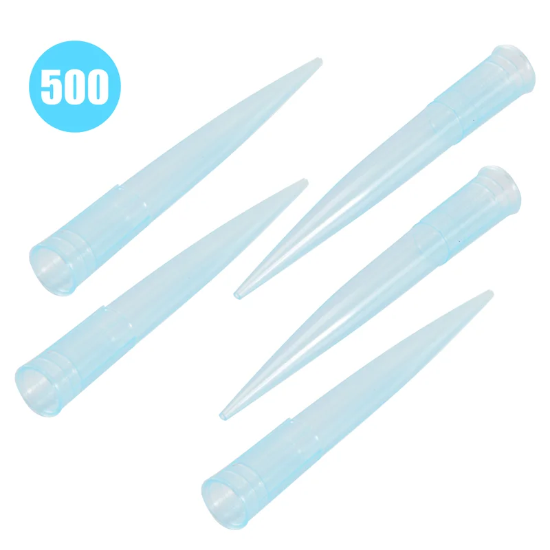 AB35-Blue Transparent 1000UL 1Ml Lab Liquid Pipette Pipettor Tips 500 Pcs
