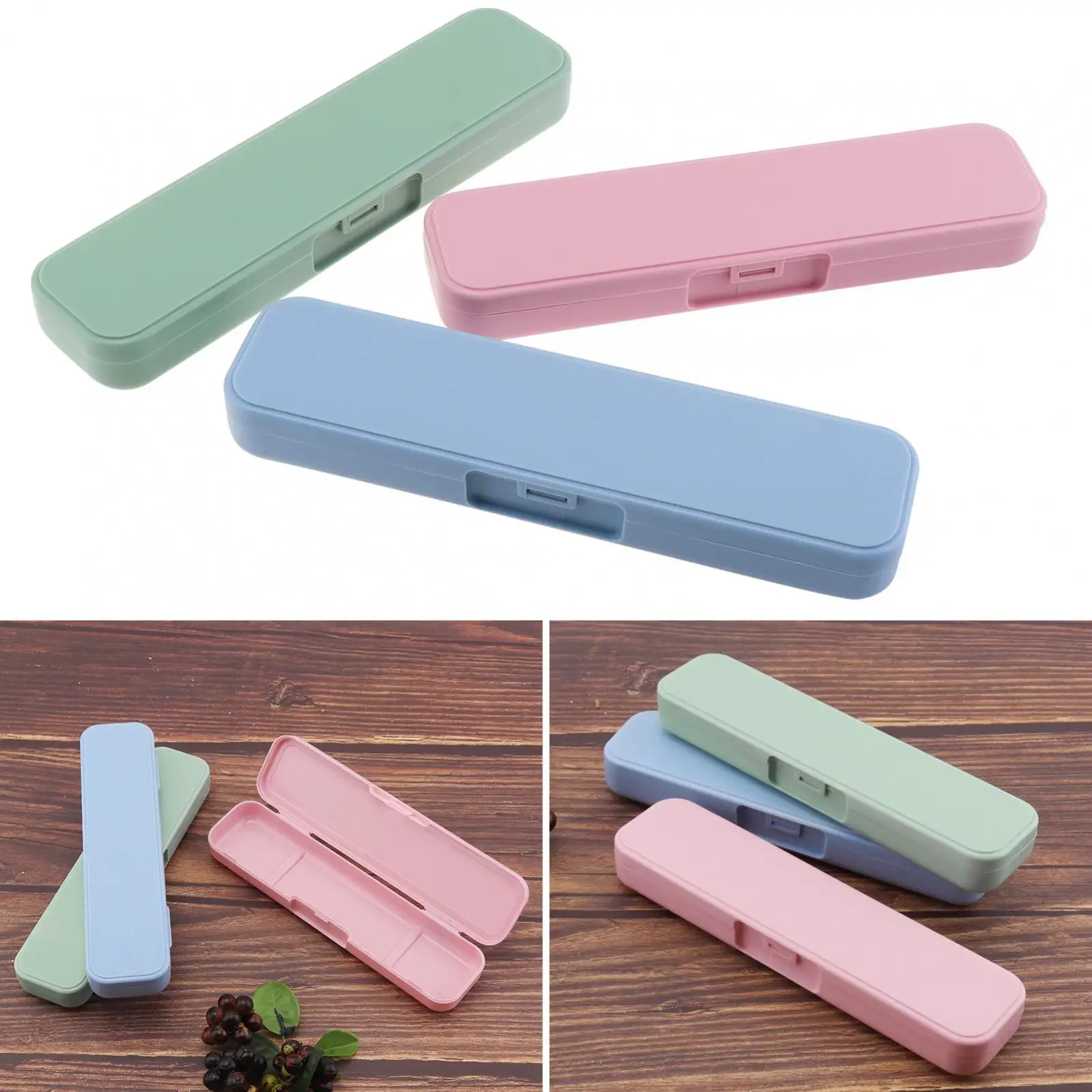 1pc Universal Portable PP Conjoined Side Opening Cutlery Receptacle Tableware Storage Box with Fixed Buckle 3 Colour