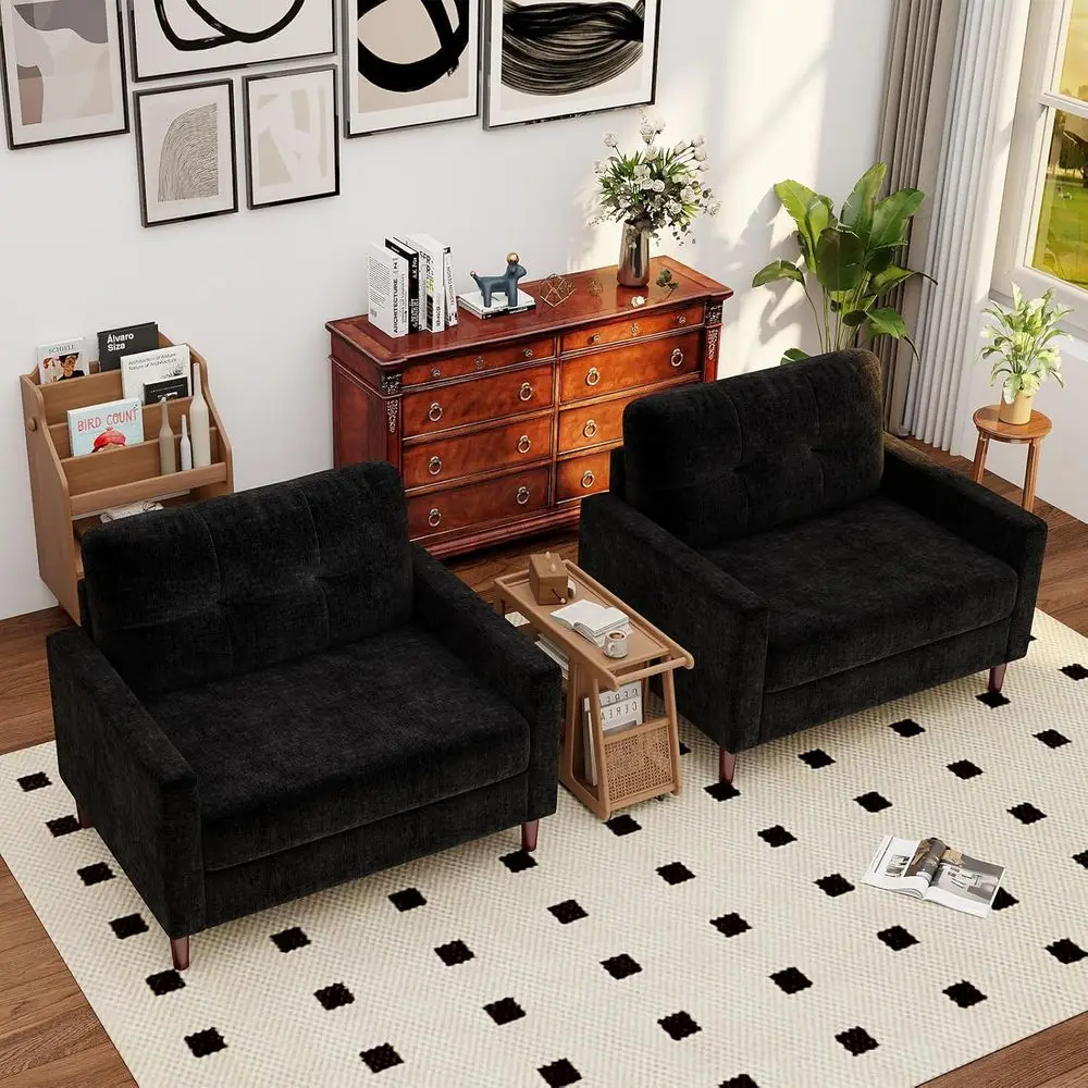 

Accent Chair, Chenille Sofa Chairs for Living Room, Comfy Upholstered Armchair Reading Chair for Bedroom, Apartment, Studio, Off