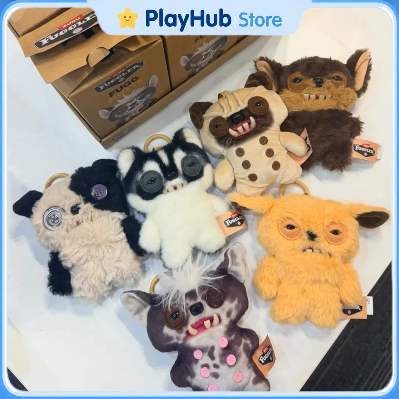 New Zuru Fuggler Muttis Blind Box Ugly Cute Mutt Plush Keychain Funny Weird Dog Stuffed Doll Bag Charm Decoration Birthday Gift