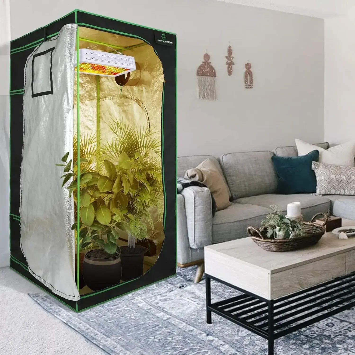 

# 40x40x80 Reflective Mylar Hydroponic Grow Tent W/Observation Window & Waterproof Floor Tray For Indoor Plant Growing 2x2 3x3