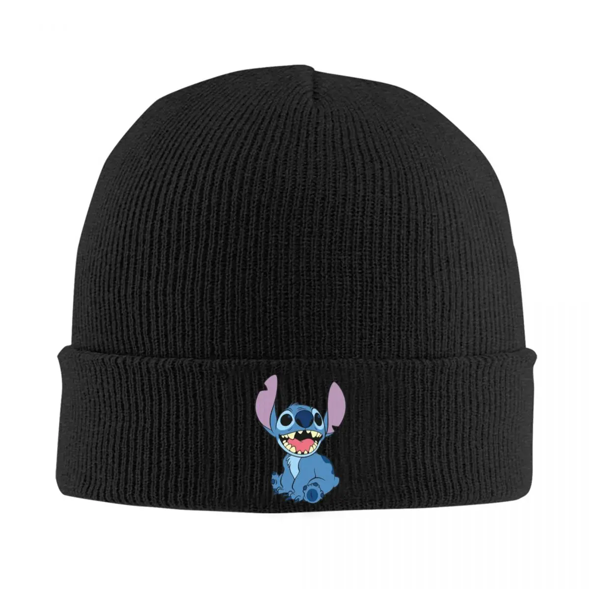 Stitch Ohana Means Family Beanie Hats Cute Blue Cartoon Skullies Beanies Warm Soft Men Women Caps Autumn Winter Bonnet Hats