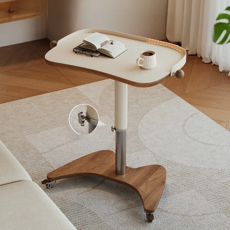 Saddle leather lift sofa edge few mobile home office study small table