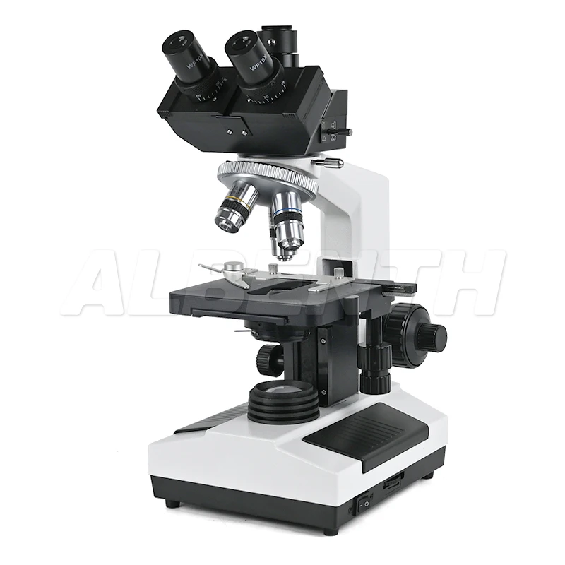 

Albenth 40X-1600X Trinocular Biological Achromatic Microscope With Double Layer Mechanical Stage 1W LED Light, 1X Camera Adapter