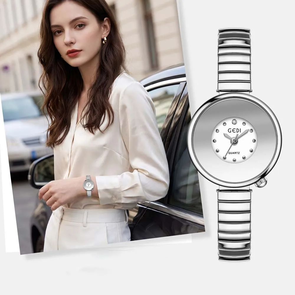 Gedi Women's Quartz Watch Instagram-Style Stunning Women's Watch with Round Elastic Strap watches for woman  reloj часы