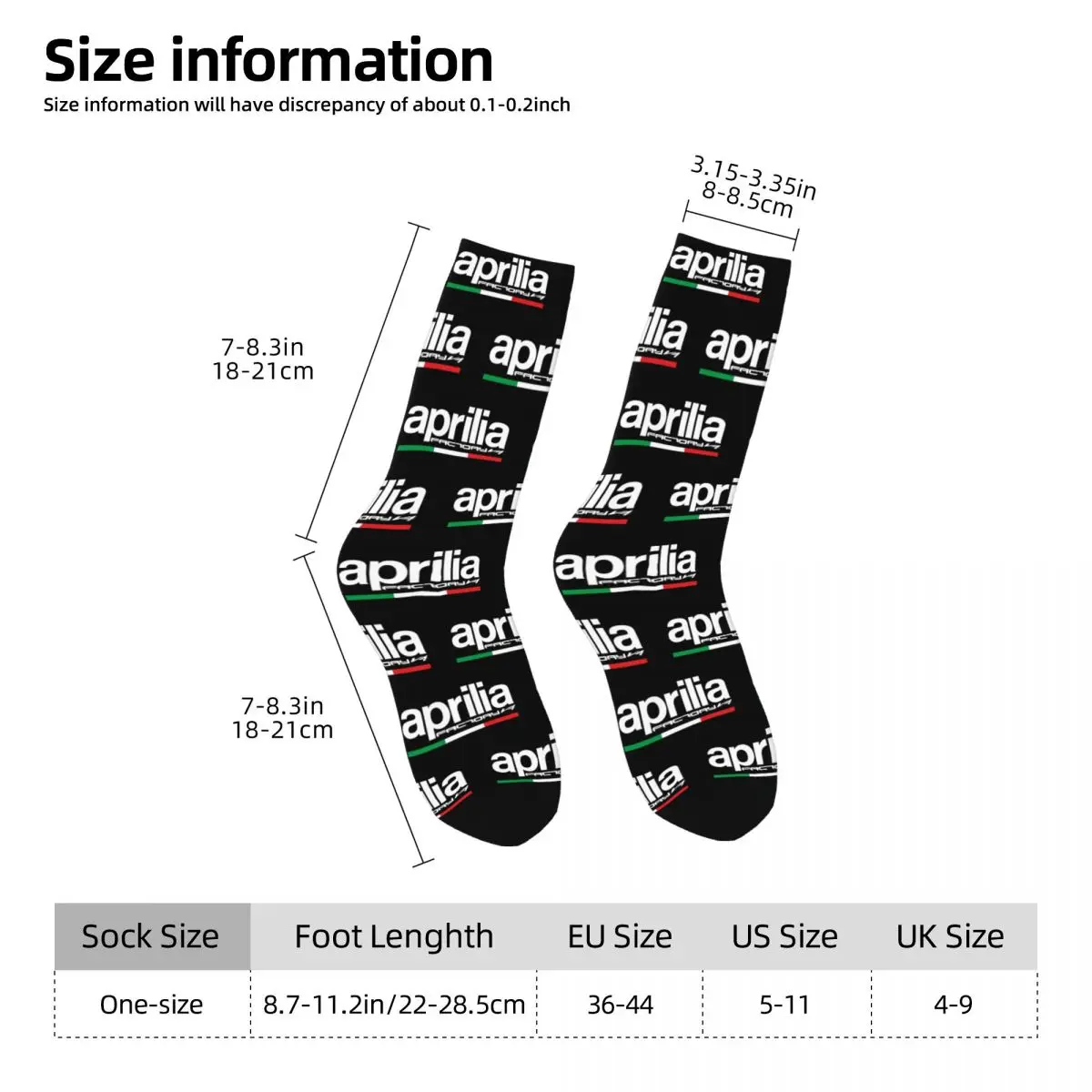 Aprilia Motor Racing Cross Product calzini calzini da moto che assorbono il sudore calzini da Skateboard in cotone per regalo di compleanno Unisex