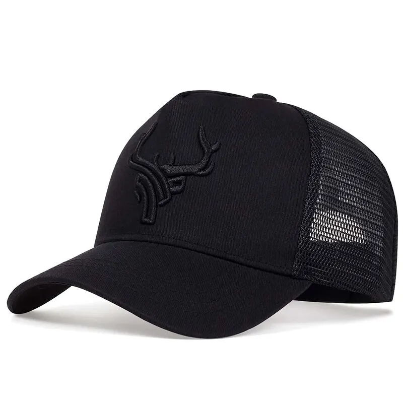 Unisex Animal Antlers Embroidery Baseball Net Caps Spring and Summer Outdoor Adjustable Casual Hats Sunscreen Hat image 3