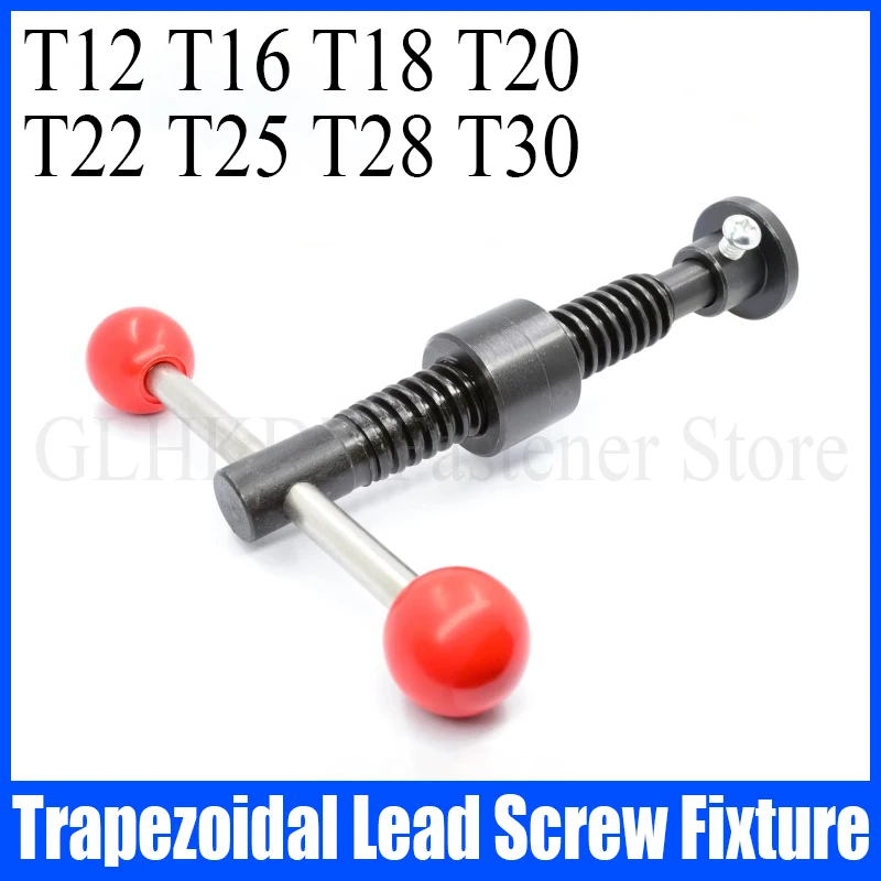 1PCS Lead Screw Set T12 T16 T18 T20 T22 T25 T28 T30 Trapezoidal Lead Screw 45# Steel Lead Screw Fixture Woodworking Machinery