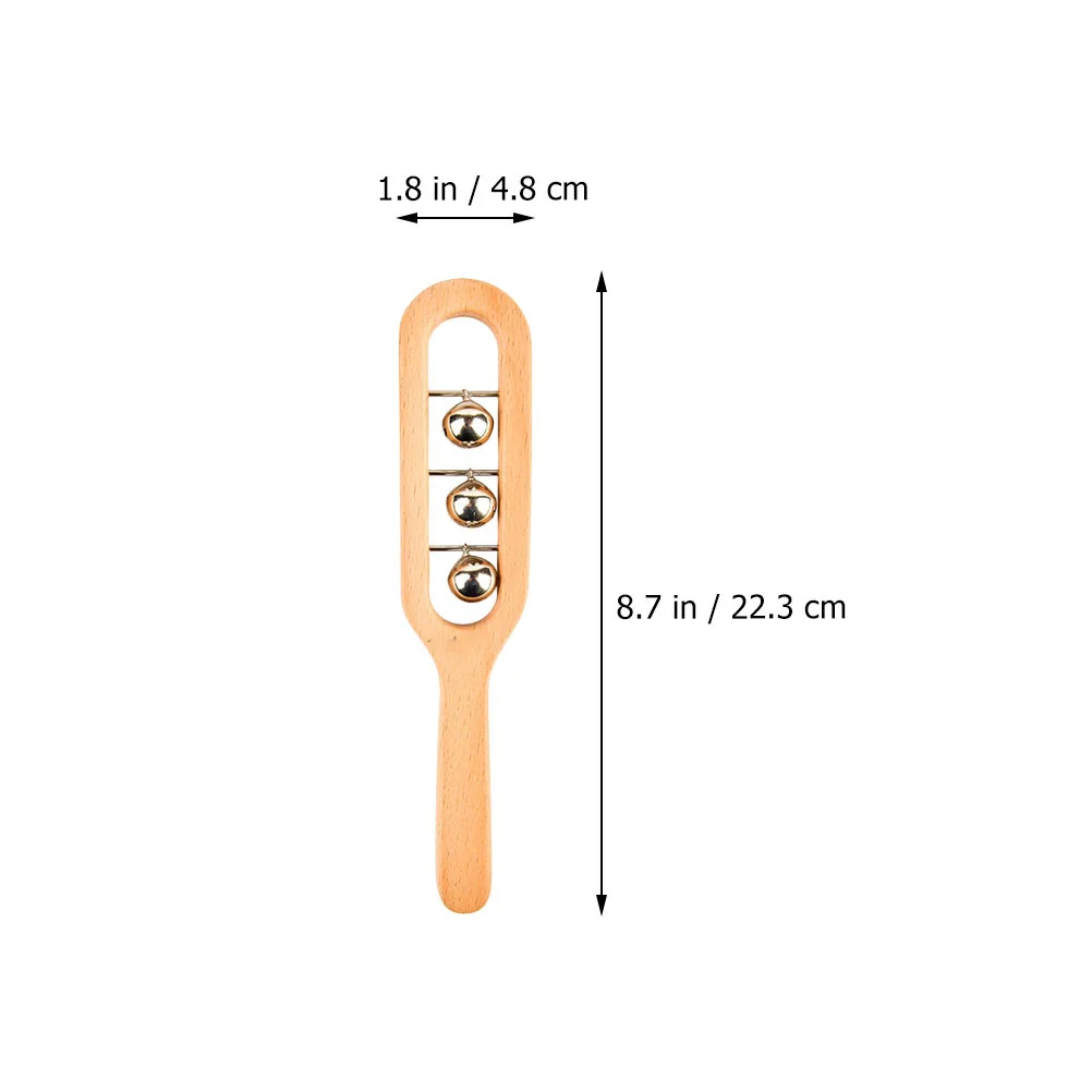 Handheld houten rammelaarbel voor baby's Helder geluid Schudden Spelen Vroeg leren Muziekinstrument Oefening Handoogcoördinatie